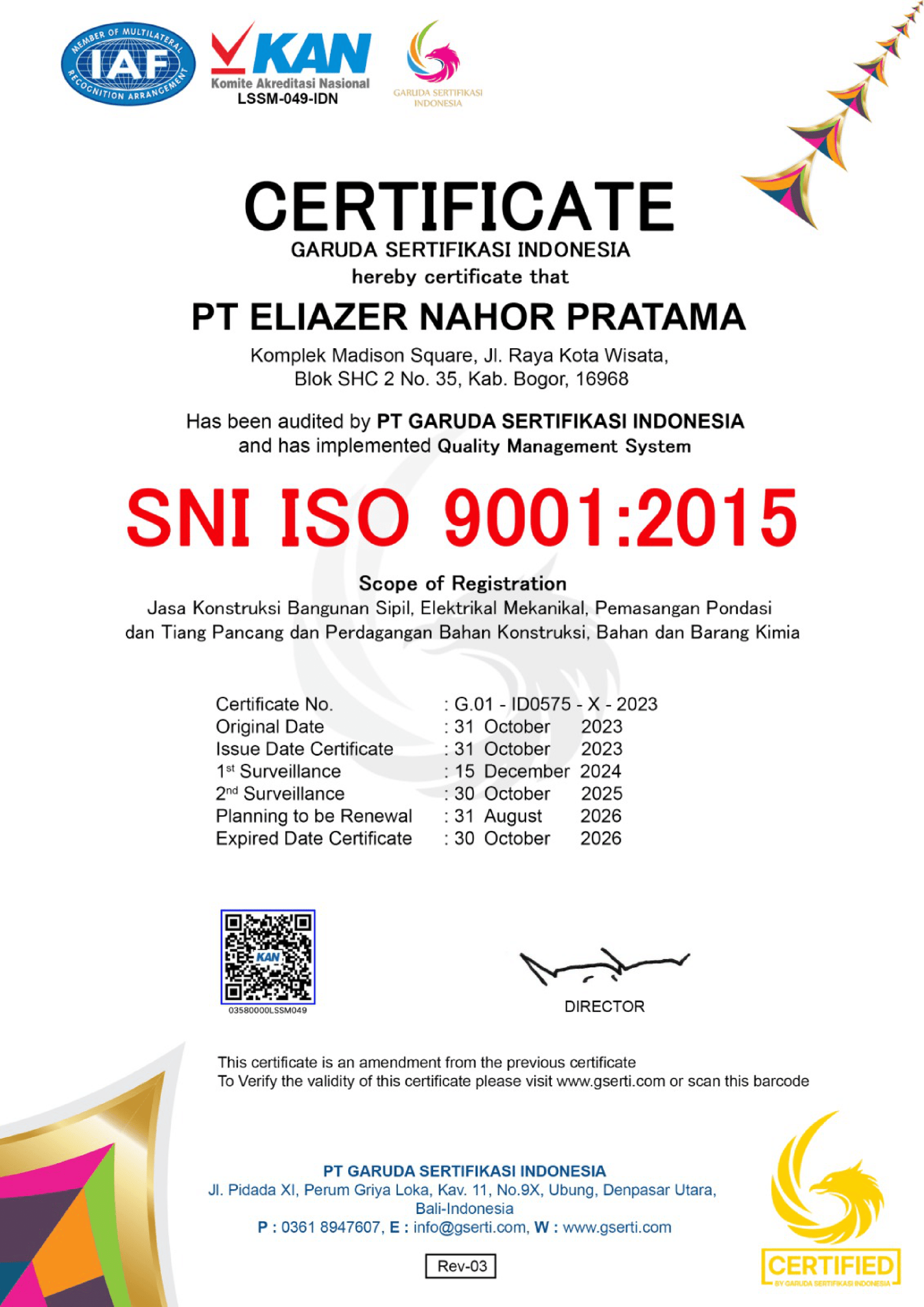 SNI ISO 9001:2015 Quality Management System